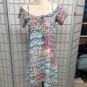 Tristan Multicolor Patterned Dress, Size Small